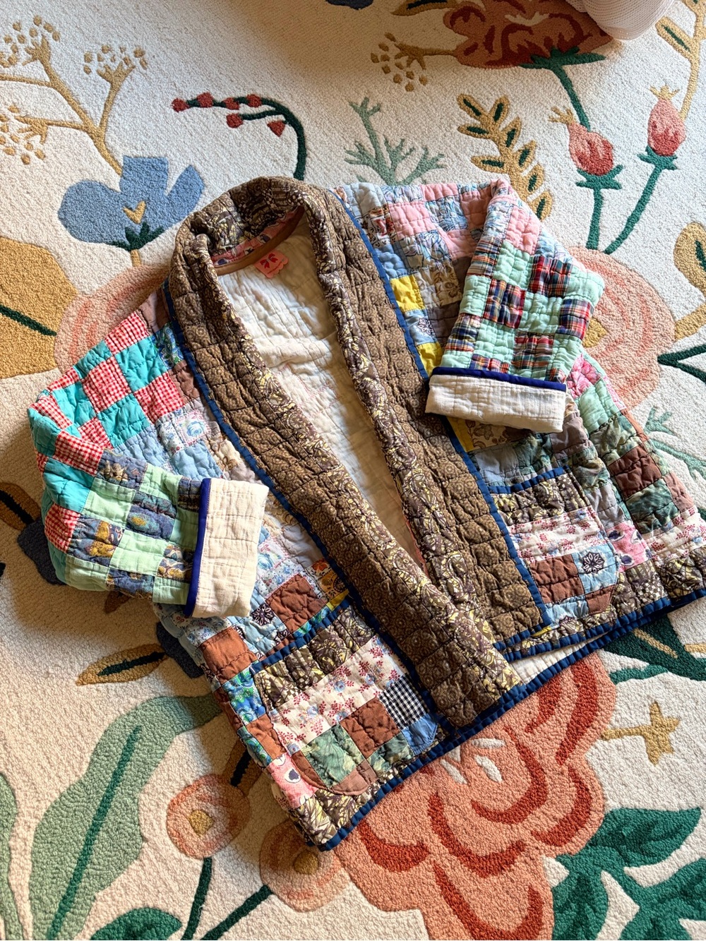Handmade Upcyled Quilted Patchwork Jacket - Multicolor